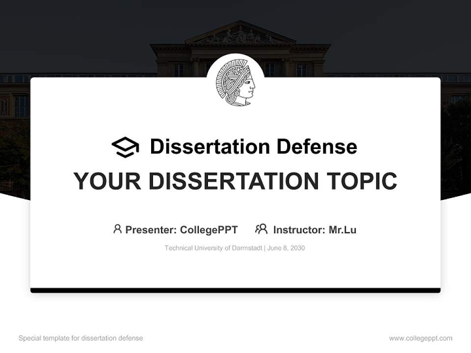 Technical University of Darmstadt Graduation Thesis Defense PPT Template4:3 ratio PPT effect preview image7