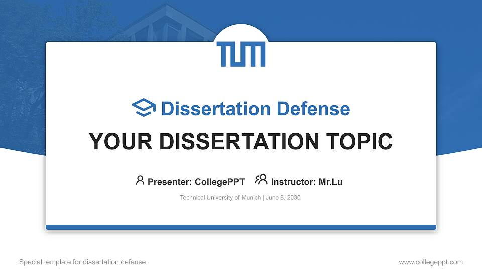 Technical University of Munich Graduation Thesis Defense PPT Template16:9 ratio PPT effect preview image