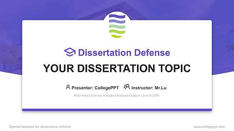 Rheinische University of Applied Sciences Cologne Graduation Thesis Defense PPT Template