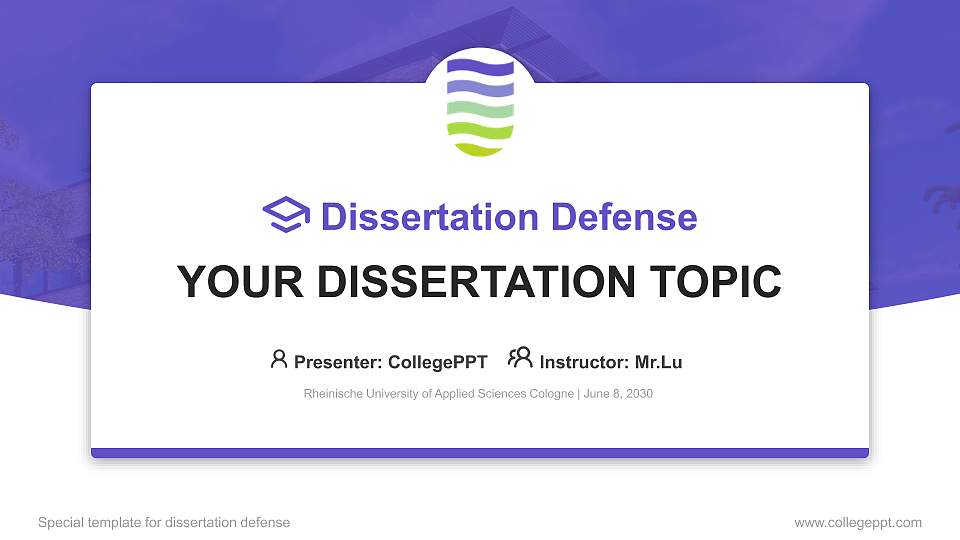 Rheinische University of Applied Sciences Cologne Graduation Thesis Defense PPT Template16:9 ratio PPT effect preview image