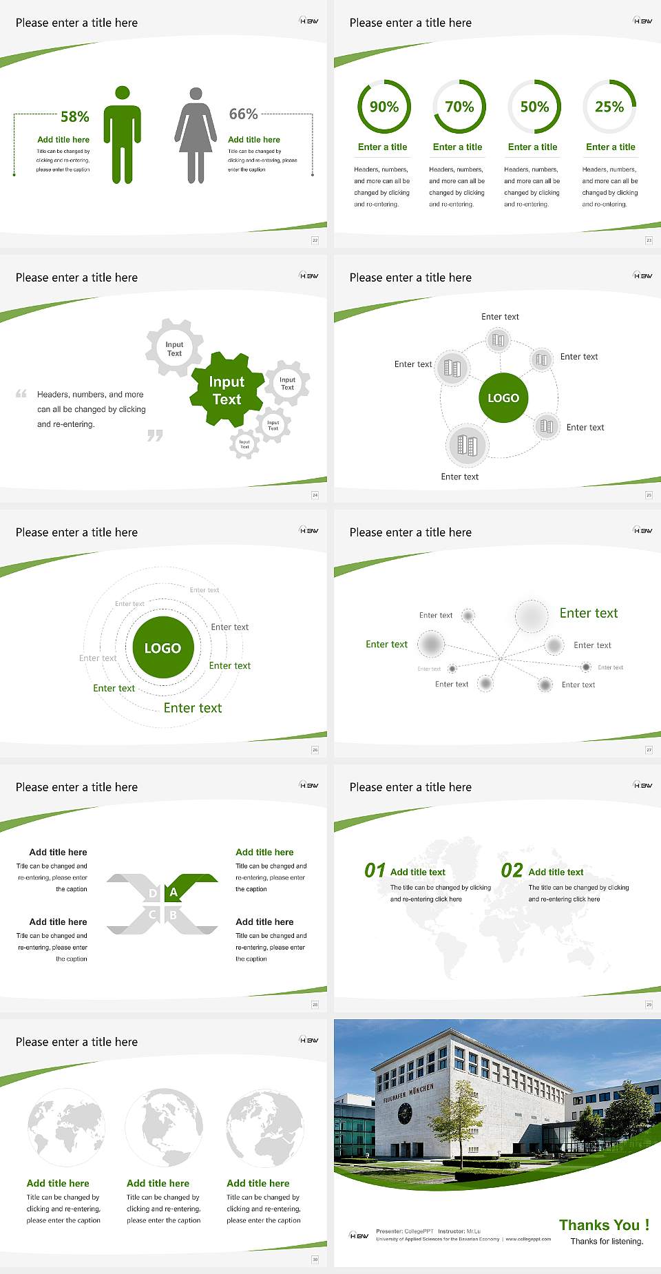 University of Applied Sciences for the Bavarian Economy Course/Courseware Creation PPT Template4:3 ratio PPT effect preview image4