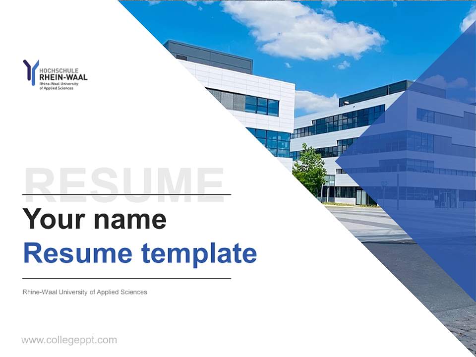 Rhine-Waal University of Applied Sciences Resume PPT Template4:3 ratio PPT effect preview image5