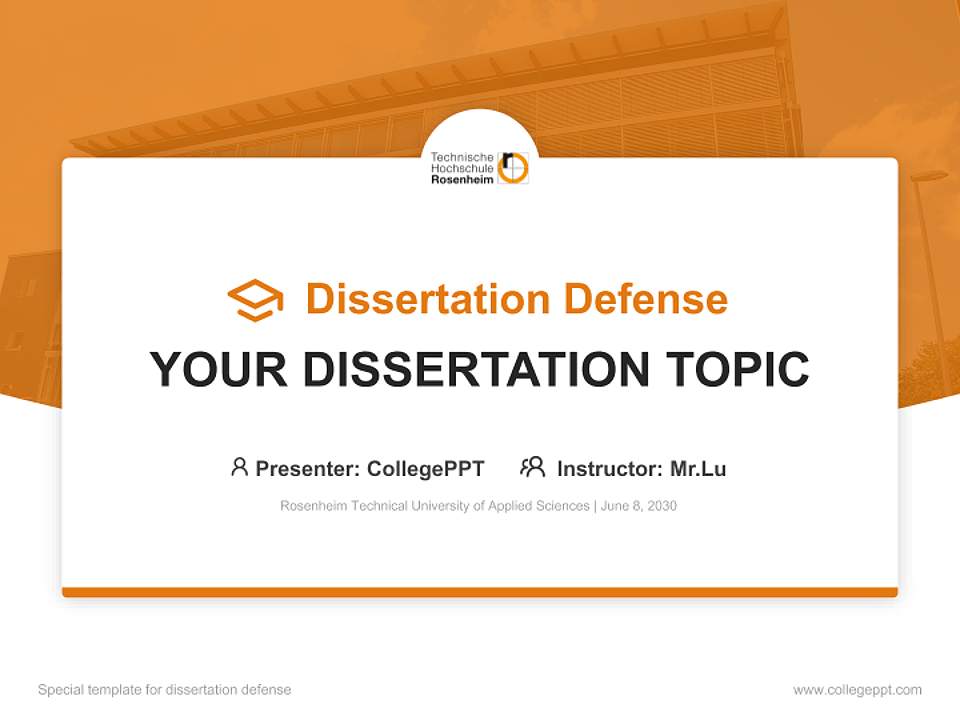Rosenheim Technical University of Applied Sciences Graduation Thesis Defense PPT Template4:3 ratio PPT effect preview image7