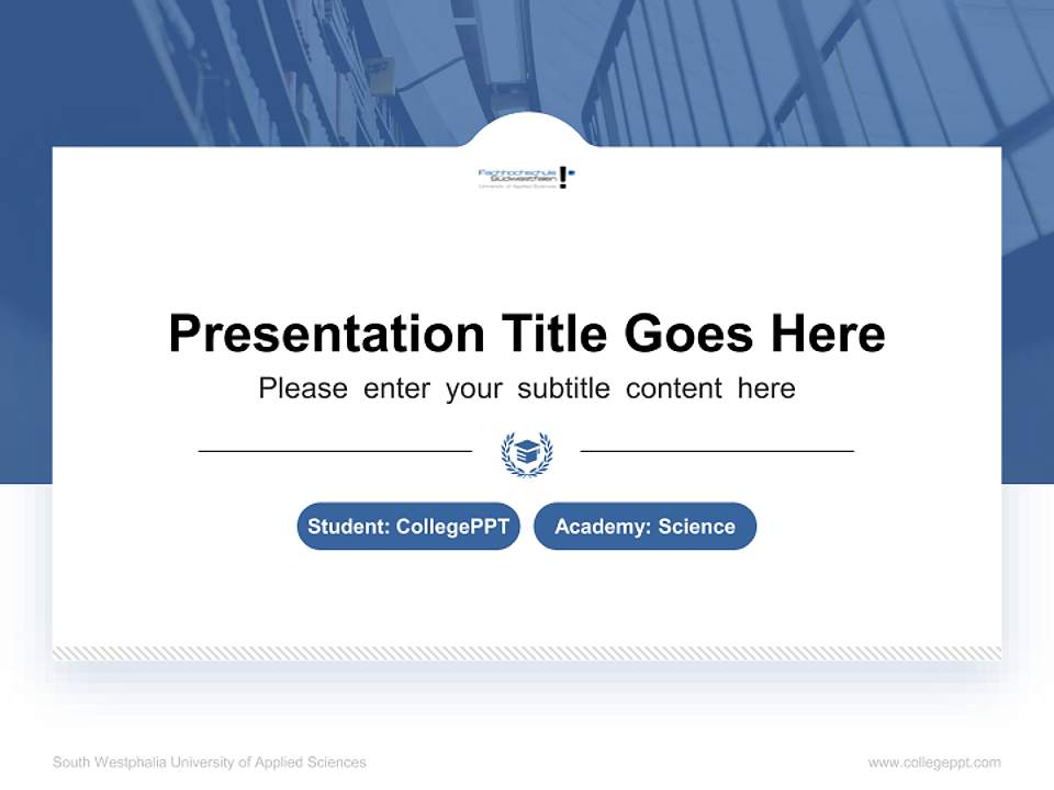 South Westphalia University of Applied Sciences National Scholarship Defense PPT Template4:3 ratio PPT effect preview image4