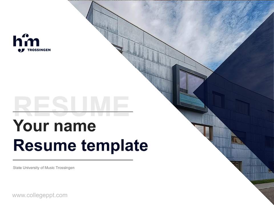 State University of Music Trossingen Resume PPT Template4:3 ratio PPT effect preview image5