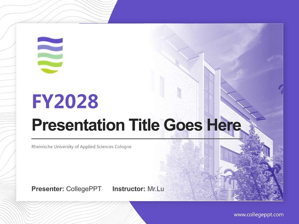 Rheinische University of Applied Sciences Cologne Academic Presentation/Research Findings Report PPT Template4:3 ratio PPT effect preview image5