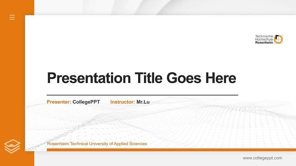 Rosenheim Technical University of Applied Sciences Thesis Proposal/Graduation Defense PPT Template16:9 ratio PPT effect preview image
