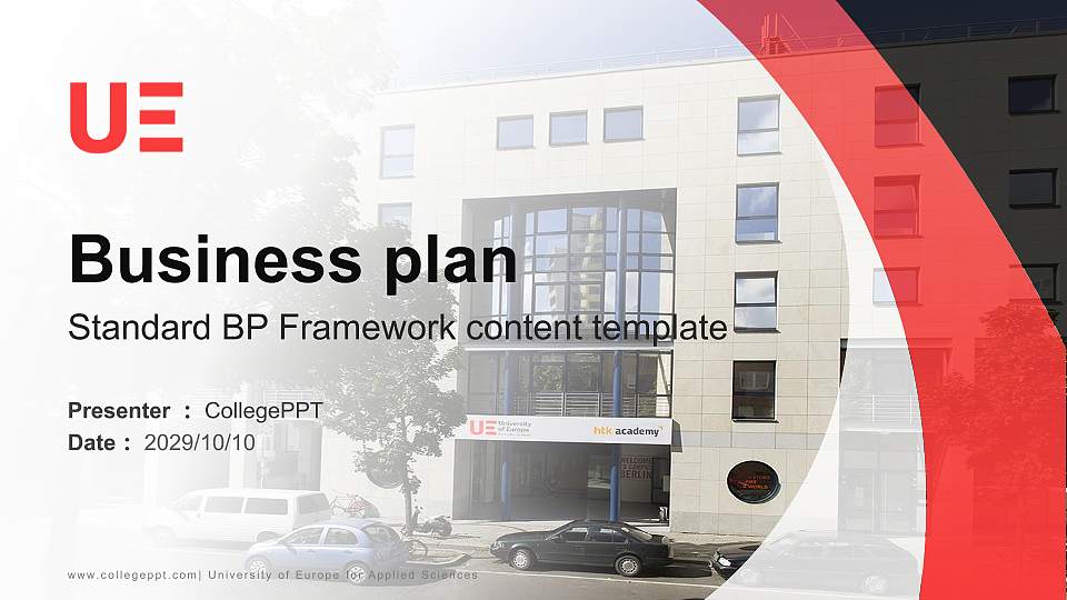 University of Europe for Applied Sciences Competition/Entrepreneurship Contest PPT Template16:9 ratio PPT effect preview image