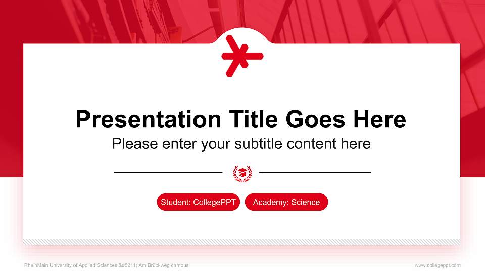 RheinMain University of Applied Sciences – Am Brückweg campus National Scholarship Defense PPT Template16:9 ratio PPT effect preview image