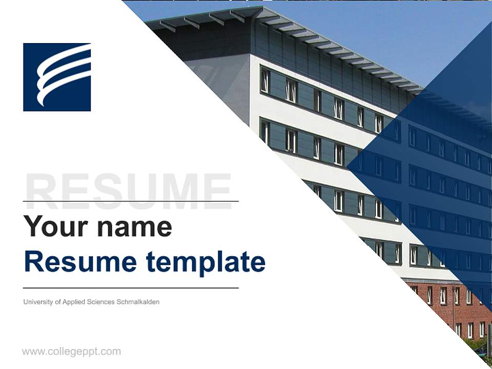 University of Applied Sciences Schmalkalden Resume PPT Template4:3 ratio PPT effect preview image5