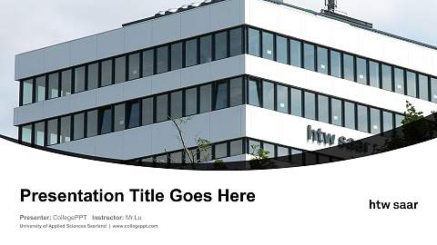 University of Applied Sciences Saarland Course/Courseware Creation PPT Template