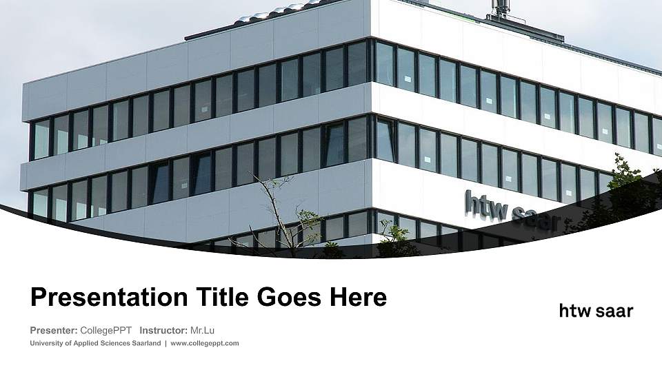 University of Applied Sciences Saarland Course/Courseware Creation PPT Template16:9 ratio PPT effect preview image