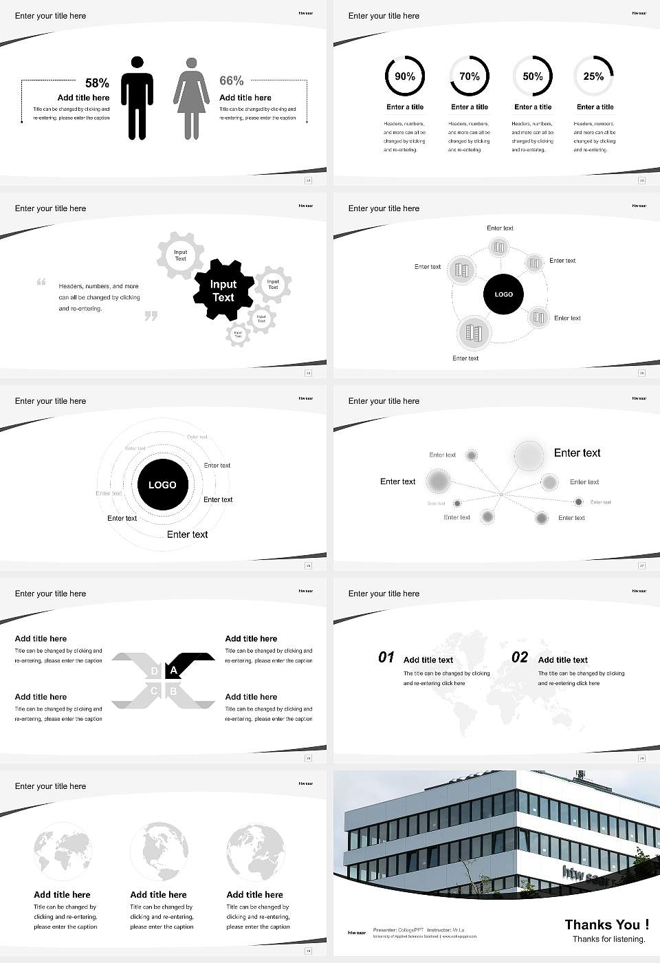 University of Applied Sciences Saarland Course/Courseware Creation PPT Template16:9 ratio PPT effect preview image4