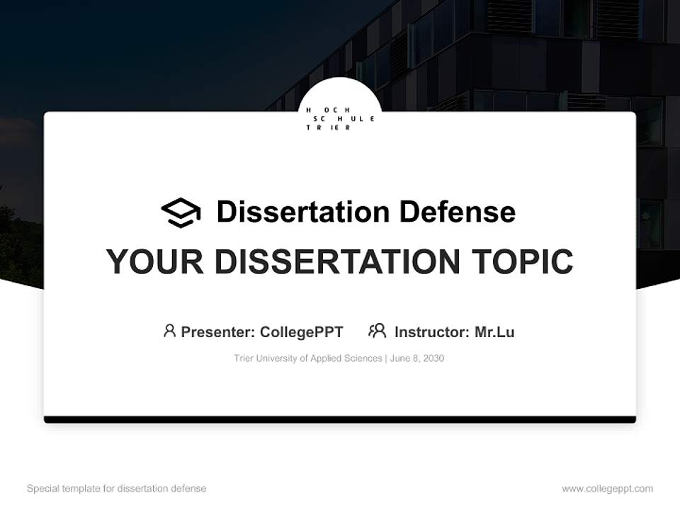 Trier University of Applied Sciences Graduation Thesis Defense PPT Template4:3 ratio PPT effect preview image7