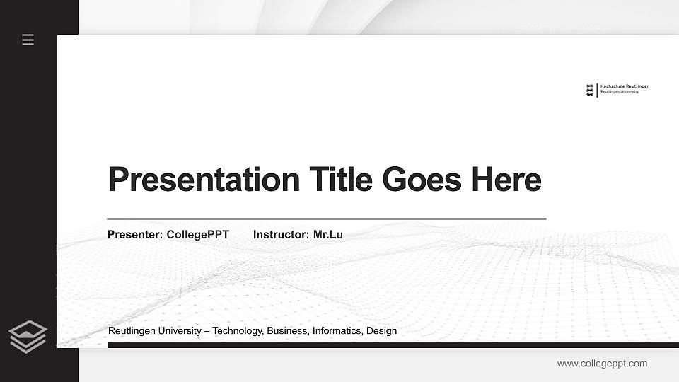 Reutlingen University – Technology, Business, Informatics, Design Thesis Proposal/Graduation Defense PPT Template16:9 ratio PPT effect preview image