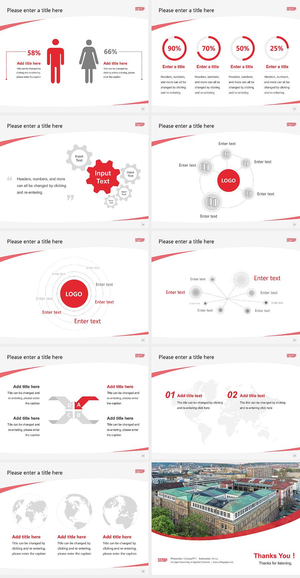 Stuttgart University of Applied Sciences Course/Courseware Creation PPT Template4:3 ratio PPT effect preview image4