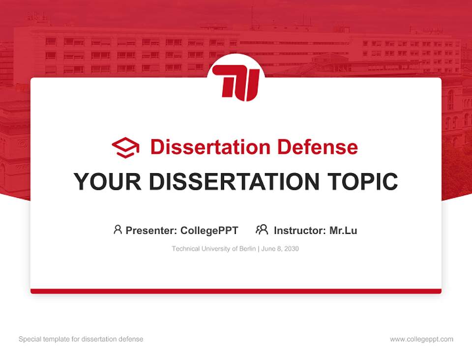 Technical University of Berlin Graduation Thesis Defense PPT Template4:3 ratio PPT effect preview image7