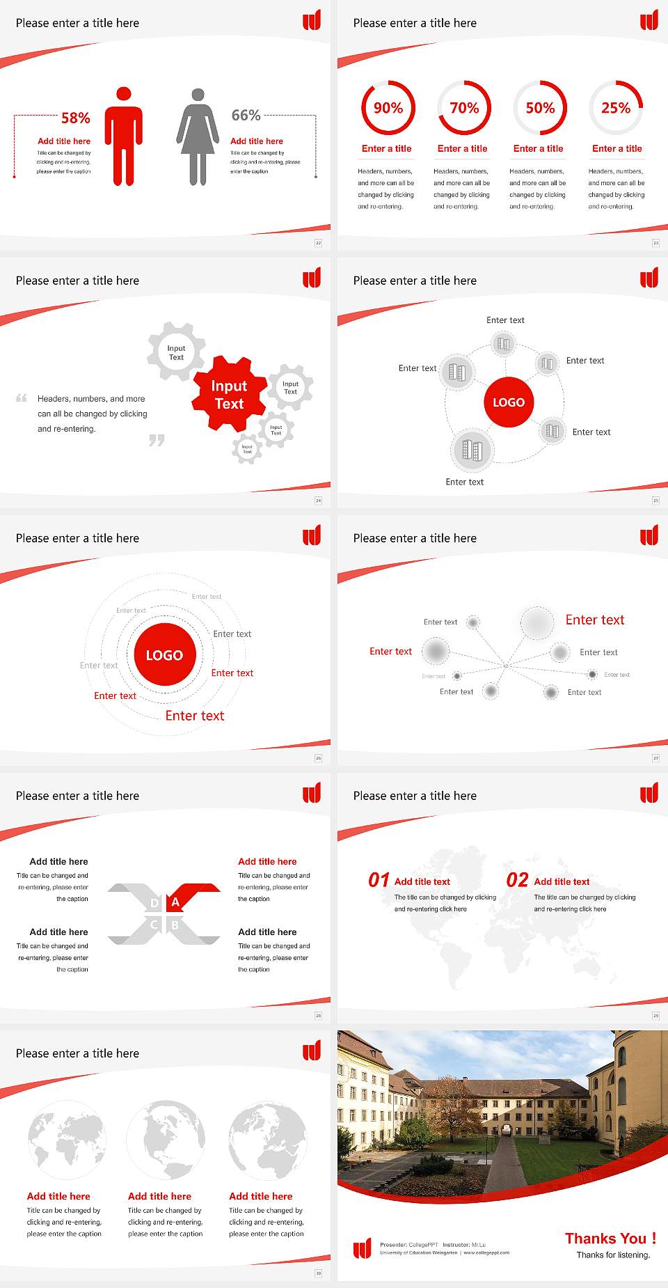 University of Education Weingarten Course/Courseware Creation PPT Template4:3 ratio PPT effect preview image4