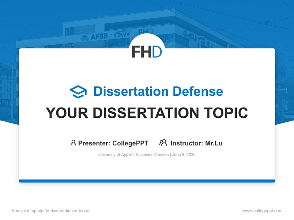 University of Applied Sciences Dresden Graduation Thesis Defense PPT Template4:3 ratio PPT effect preview image7