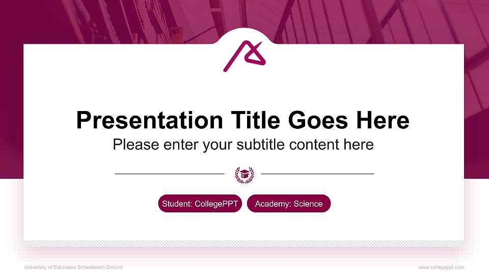 University of Education Schwäbisch Gmünd National Scholarship Defense PPT Template16:9 ratio PPT effect preview image