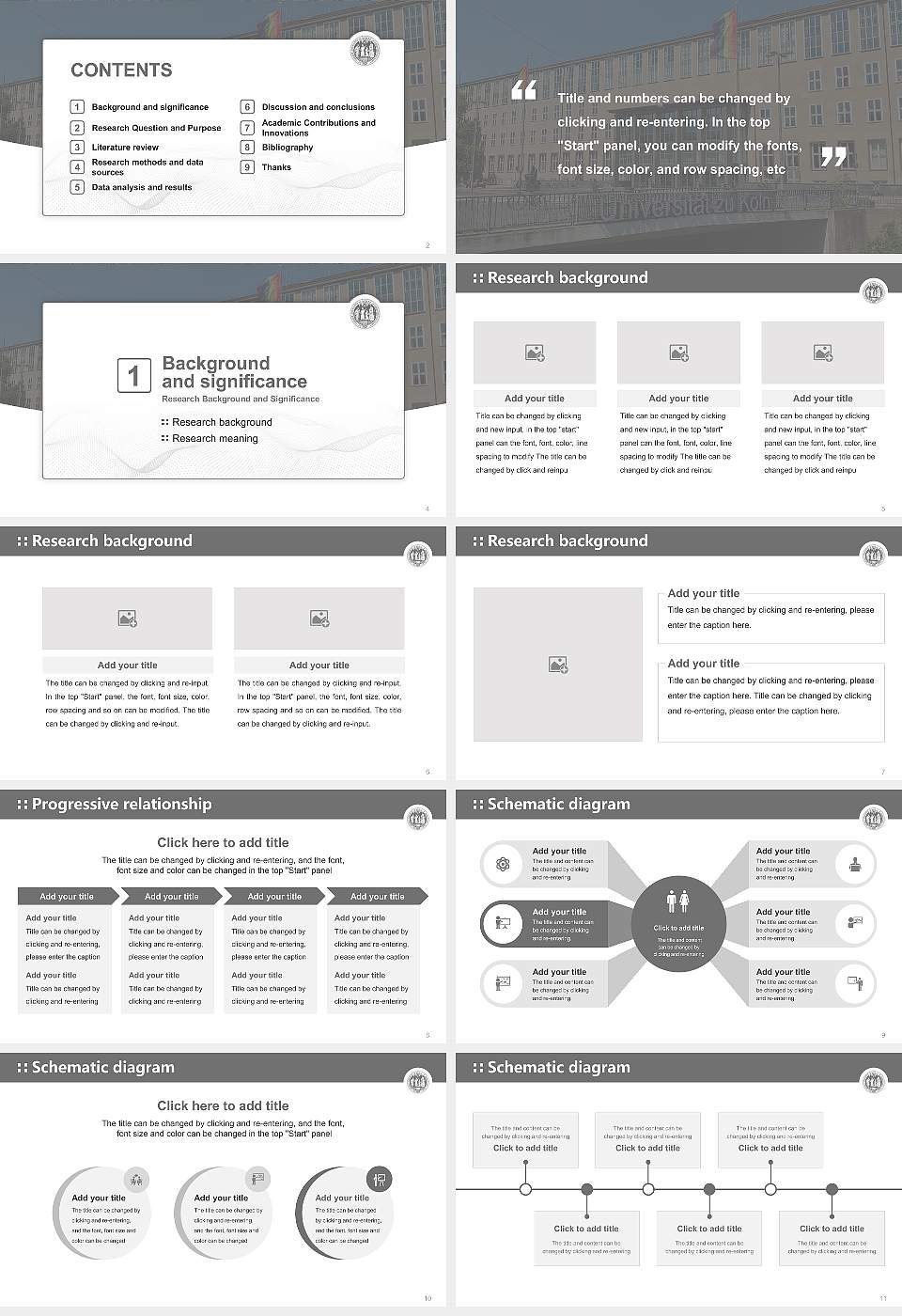 University of Cologne Graduation Thesis Defense PPT Template16:9 ratio PPT effect preview image2