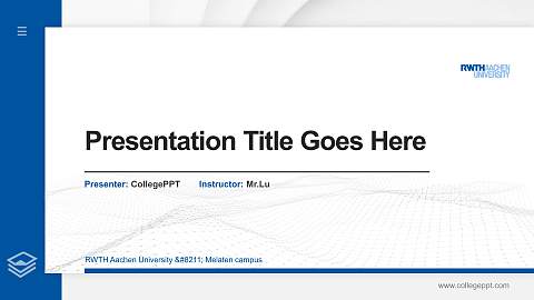 RWTH Aachen University – Melaten campus Thesis Proposal/Graduation Defense PPT Template