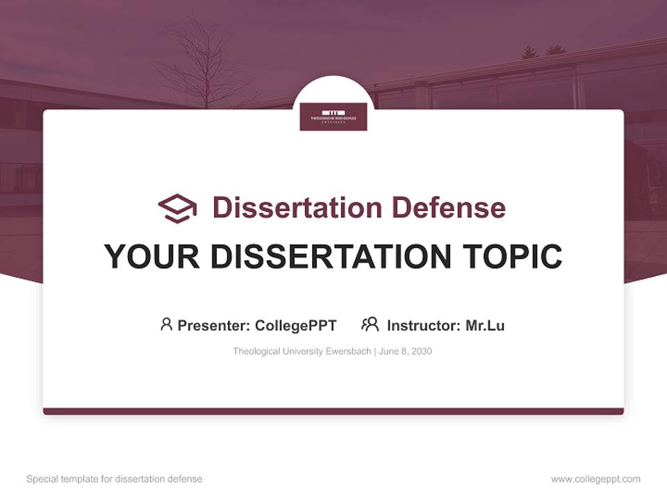 Theological University Ewersbach Graduation Thesis Defense PPT Template4:3 ratio PPT effect preview image7