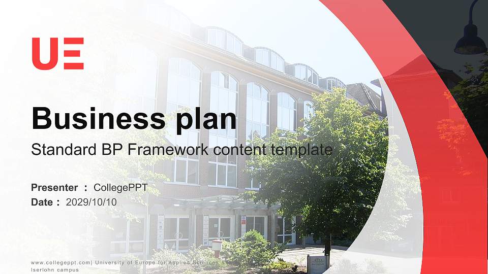 University of Europe for Applied Sciences – Iserlohn campus Competition/Entrepreneurship Contest PPT Template16:9 ratio PPT effect preview image