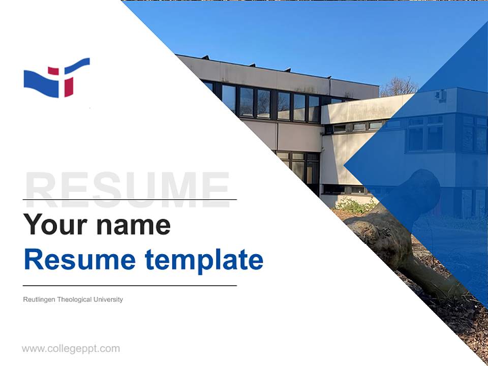 Reutlingen Theological University Resume PPT Template4:3 ratio PPT effect preview image5