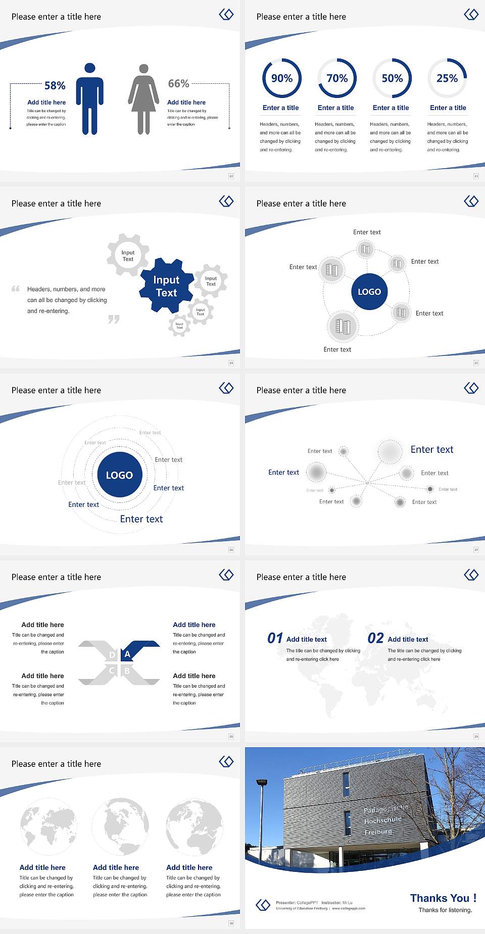 University of Education Freiburg Course/Courseware Creation PPT Template4:3 ratio PPT effect preview image4