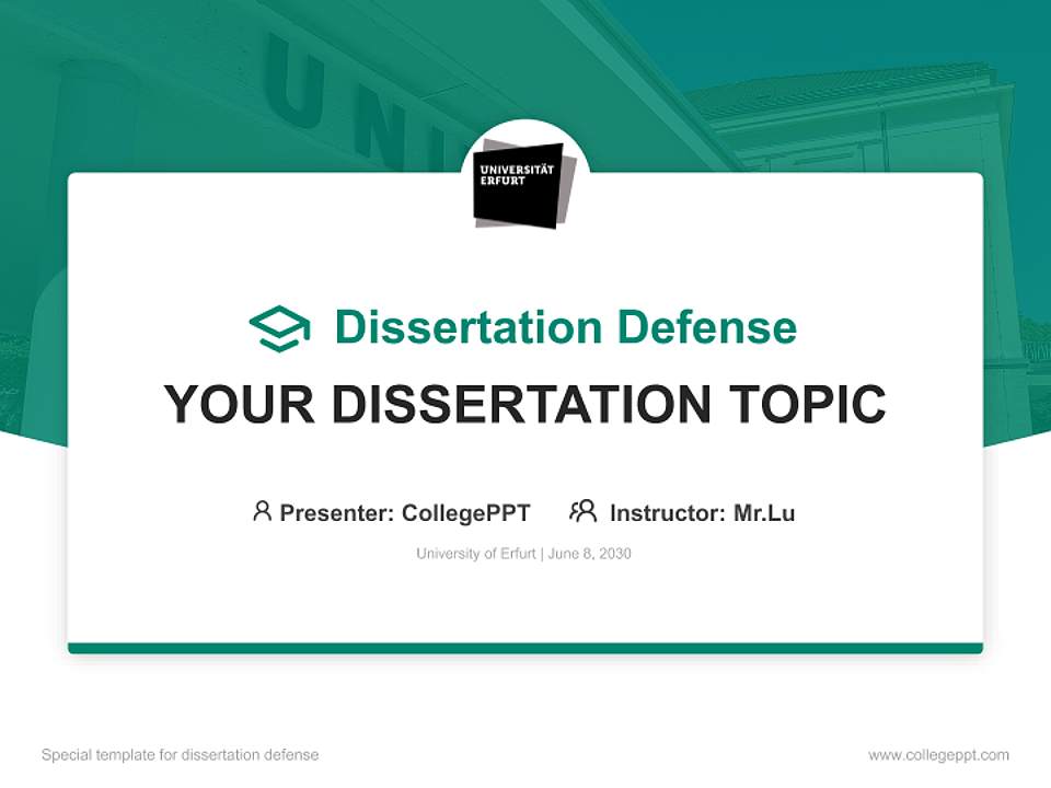 University of Erfurt Graduation Thesis Defense PPT Template4:3 ratio PPT effect preview image7
