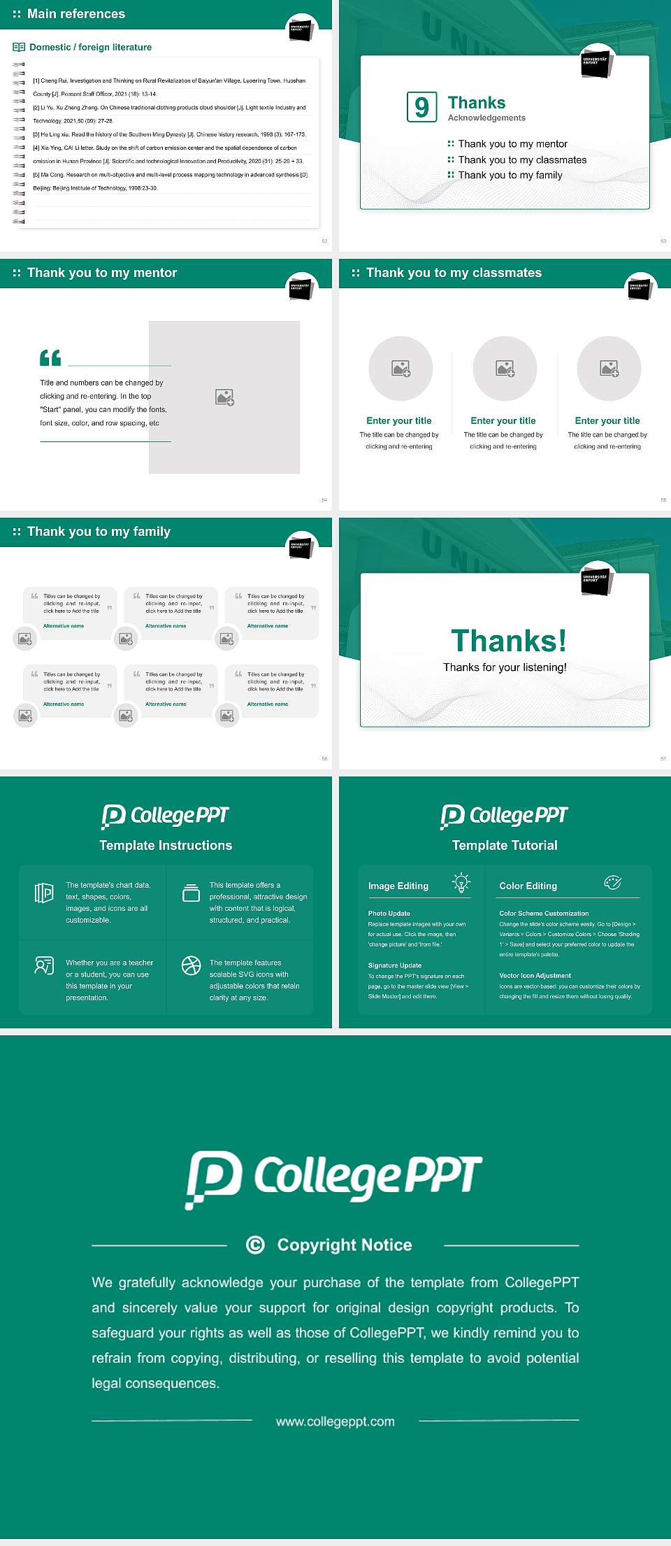 University of Erfurt Graduation Thesis Defense PPT Template4:3 ratio PPT effect preview image7