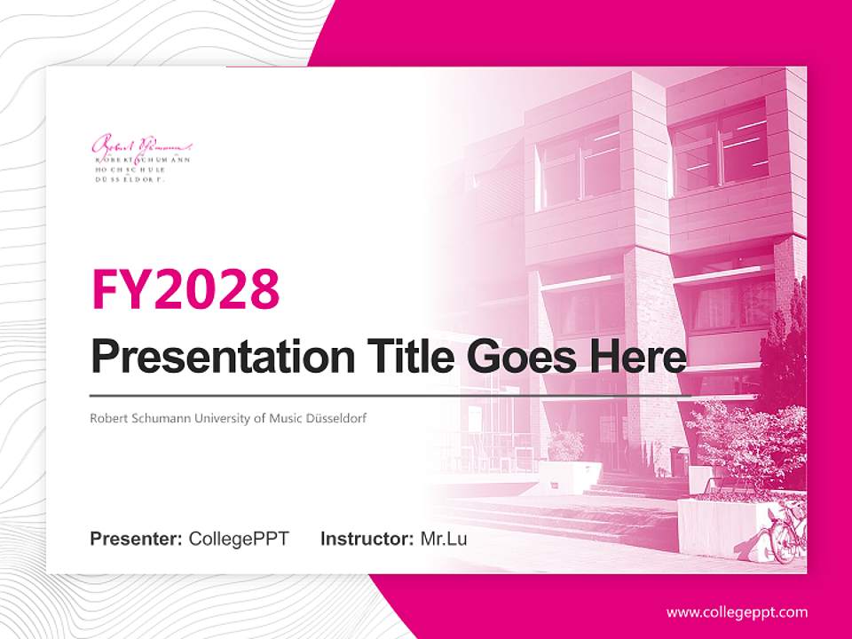 Robert Schumann University of Music Düsseldorf Academic Presentation/Research Findings Report PPT Template4:3 ratio PPT effect preview image5