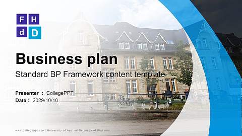 University of Applied Sciences of Diakonie Competition/Entrepreneurship Contest PPT Template