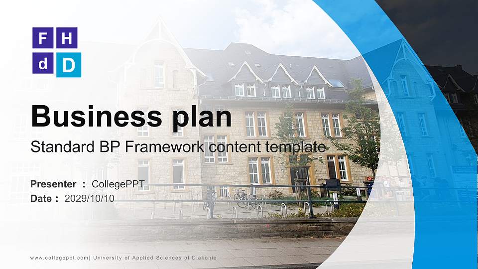 University of Applied Sciences of Diakonie Competition/Entrepreneurship Contest PPT Template16:9 ratio PPT effect preview image