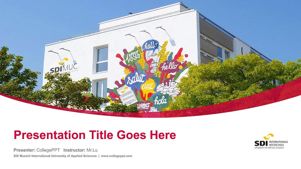 SDI Munich International University of Applied Sciences Course/Courseware Creation PPT Template16:9 ratio PPT effect preview image