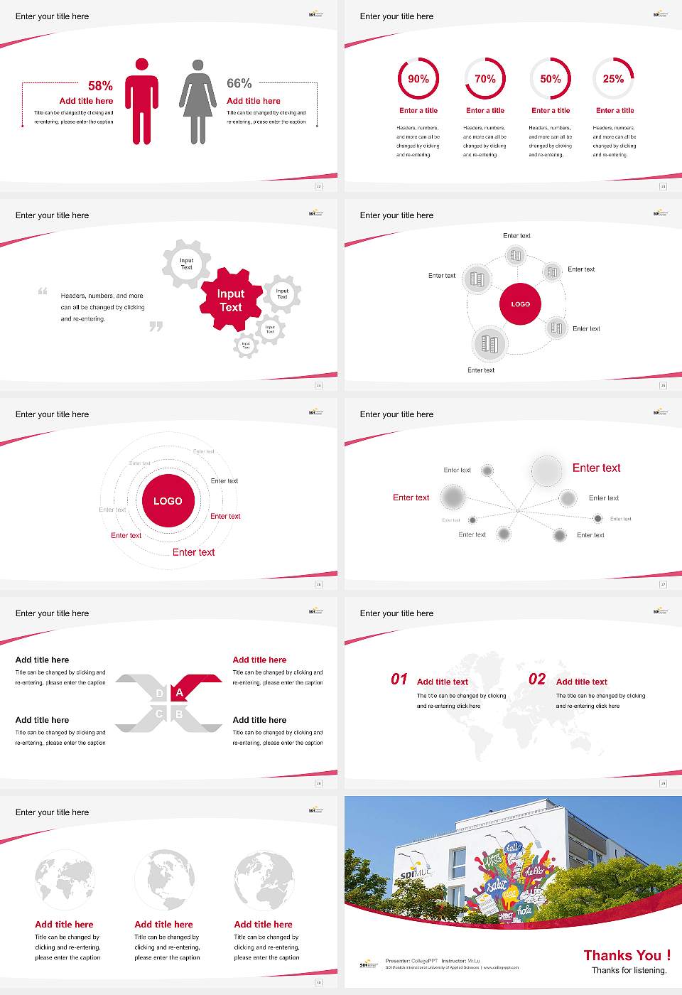 SDI Munich International University of Applied Sciences Course/Courseware Creation PPT Template16:9 ratio PPT effect preview image4