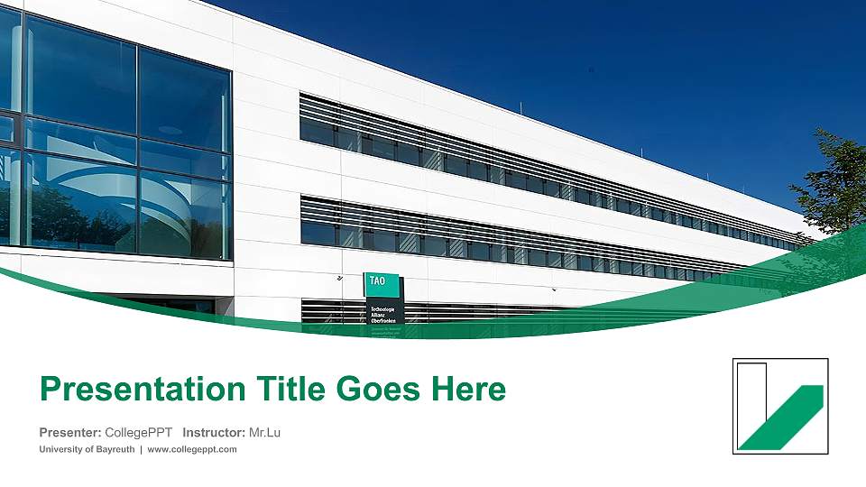 University of Bayreuth Course/Courseware Creation PPT Template16:9 ratio PPT effect preview image