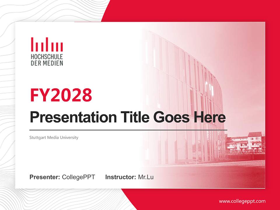 Stuttgart Media University Academic Presentation/Research Findings Report PPT Template4:3 ratio PPT effect preview image5