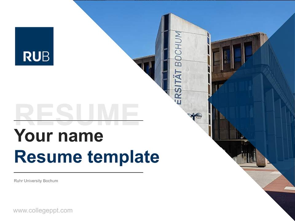 Ruhr University Bochum Resume PPT Template4:3 ratio PPT effect preview image5