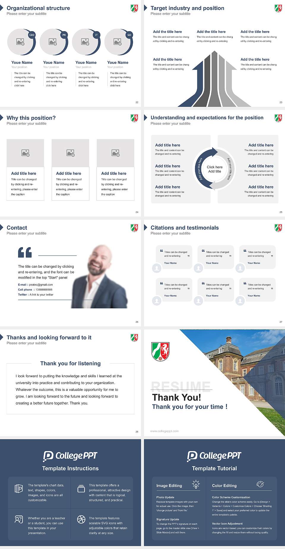 University of Finance NRW Resume PPT Template4:3 ratio PPT effect preview image4