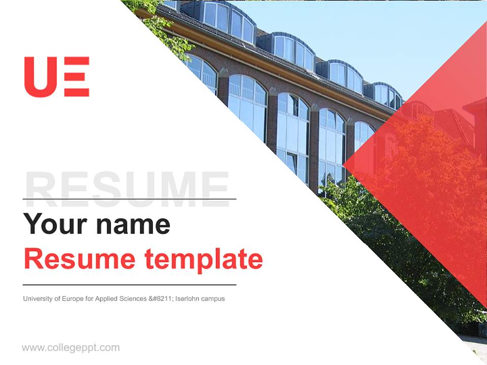 University of Europe for Applied Sciences – Iserlohn campus Resume PPT Template4:3 ratio PPT effect preview image5