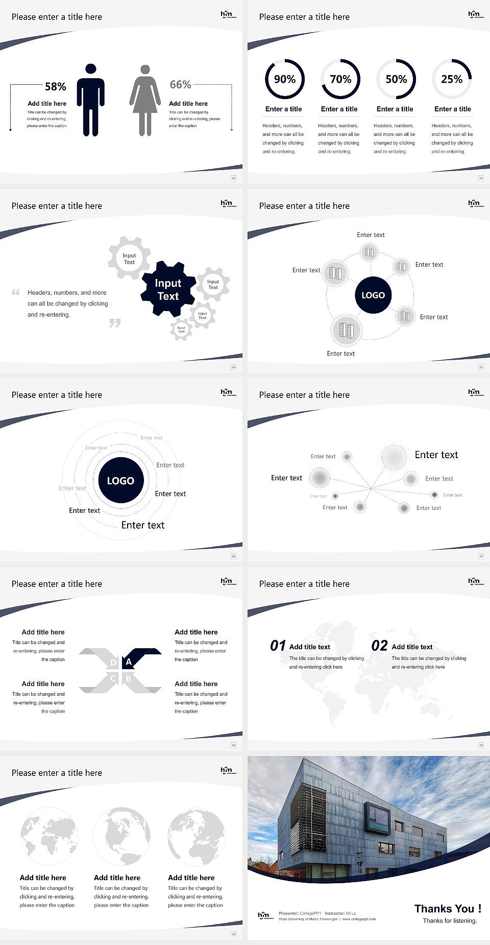 State University of Music Trossingen Course/Courseware Creation PPT Template4:3 ratio PPT effect preview image4