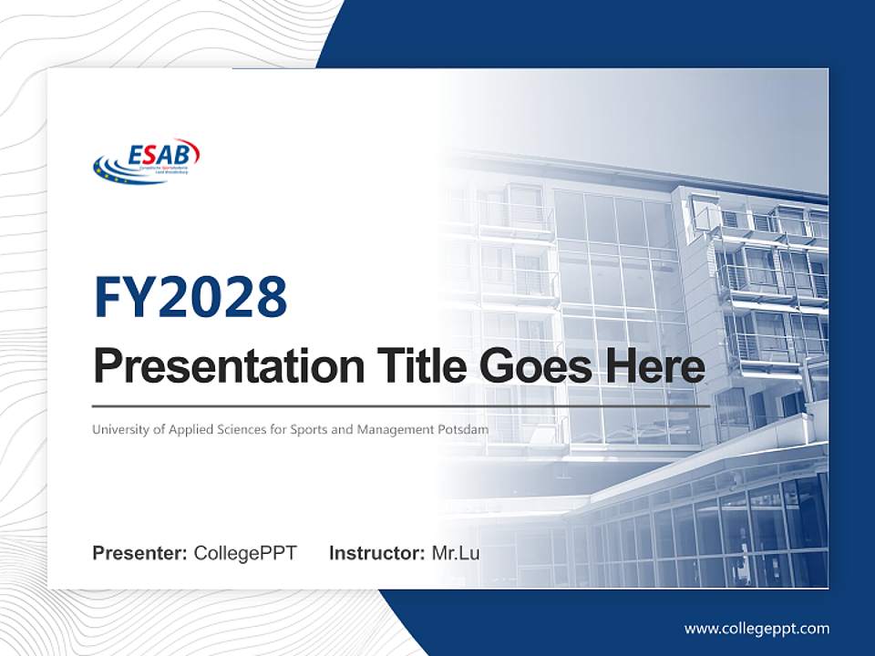 University of Applied Sciences for Sports and Management Potsdam Academic Presentation/Research Findings Report PPT Template4:3 ratio PPT effect preview image5