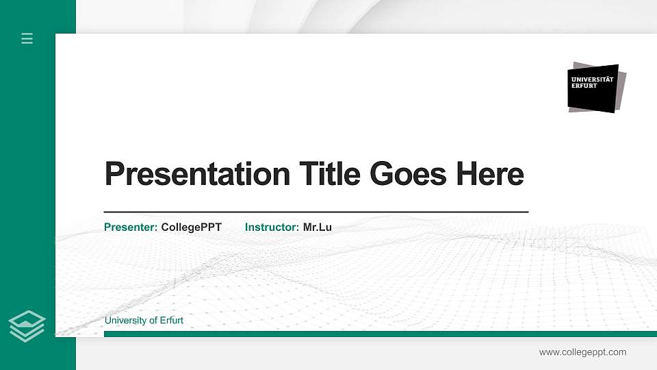 University of Erfurt Thesis Proposal/Graduation Defense PPT Template16:9 ratio PPT effect preview image