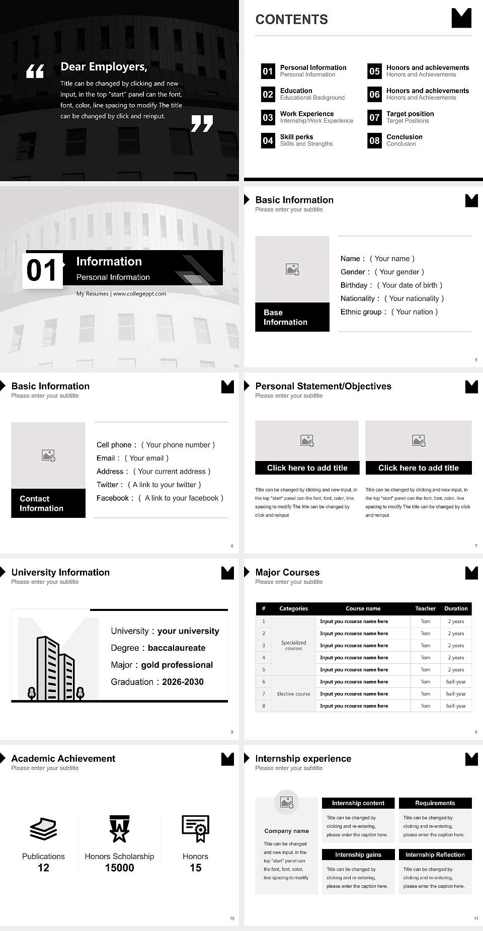 State University of Music and Performing Arts Mannheim Resume PPT Template4:3 ratio PPT effect preview image2