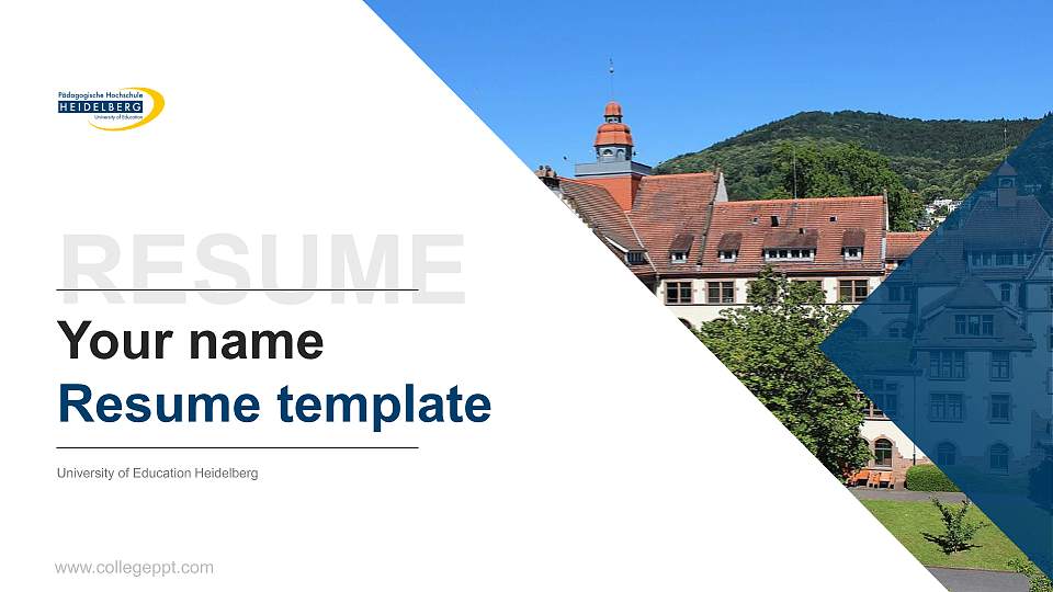 University of Education Heidelberg Resume PPT Template16:9 ratio PPT effect preview image