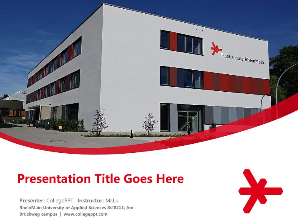 RheinMain University of Applied Sciences – Am Brückweg campus Course/Courseware Creation PPT Template4:3 ratio PPT effect preview image5