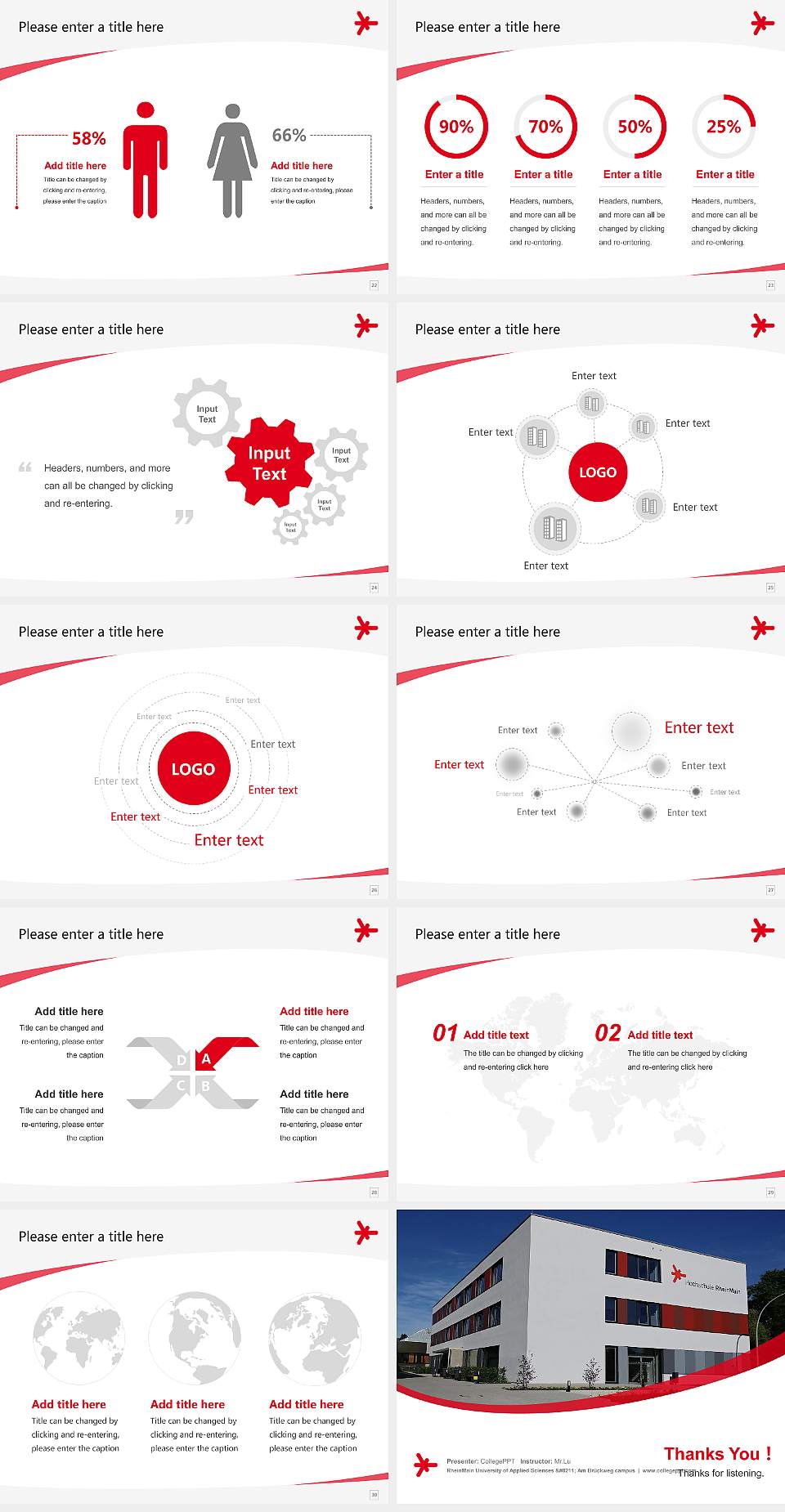 RheinMain University of Applied Sciences – Am Brückweg campus Course/Courseware Creation PPT Template4:3 ratio PPT effect preview image4