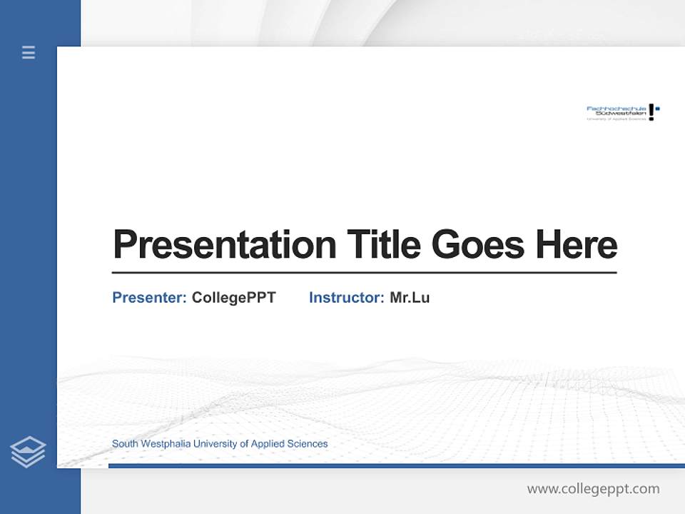 South Westphalia University of Applied Sciences Thesis Proposal/Graduation Defense PPT Template4:3 ratio PPT effect preview image5